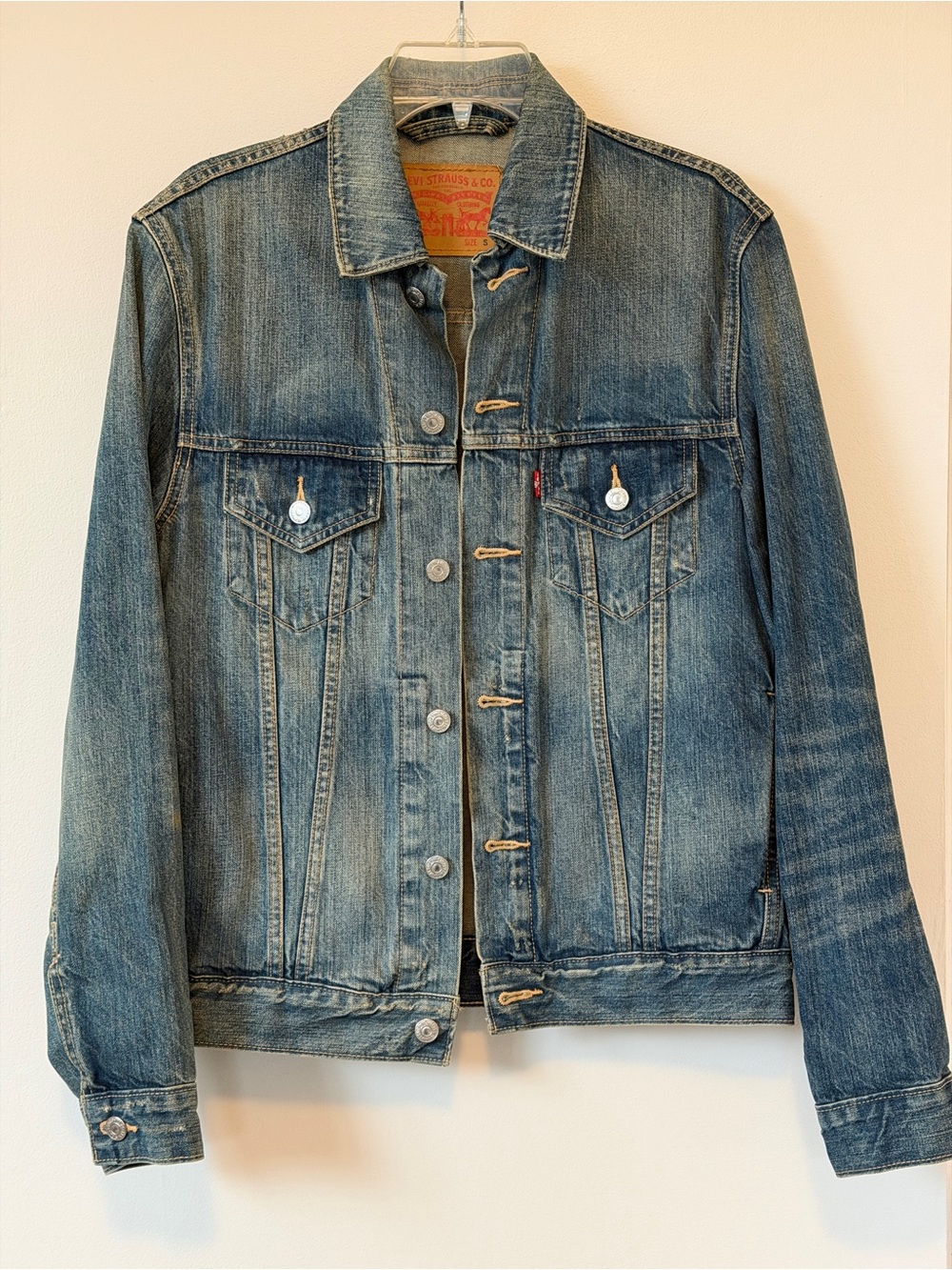 Levi’s Women's Distressed Blue Denim Jacket - Classic Jean Jacket